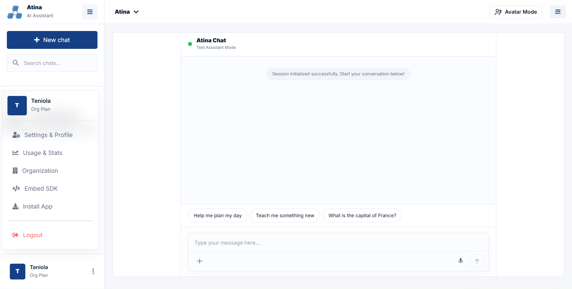 Embedding Atina on third-party sites gallery image